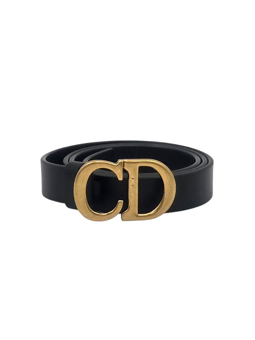70 Black Belt in Calfskin, Gold hardware