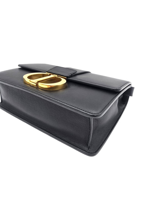 30 Montaigne  Shoulder Bag Black in Calfskin, Gold hardware