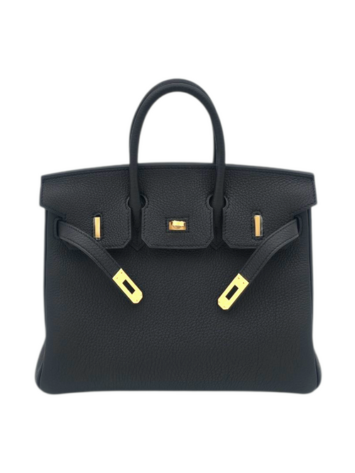Birkin 25 Black in Togo, Brushed Gold hardware