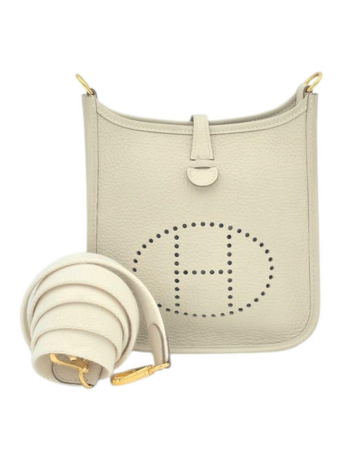 Evelyne Mini Craie in Clemence, Gold hardware