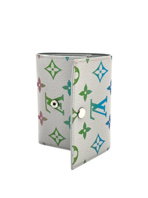 Victorine Iridescent Multicolor Wallet in Monogram Coated Canvas, Silver hardware