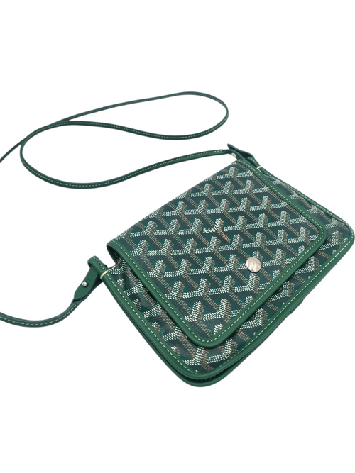 Plumet Pocket Green Crossbody Bag in Coated Canvas