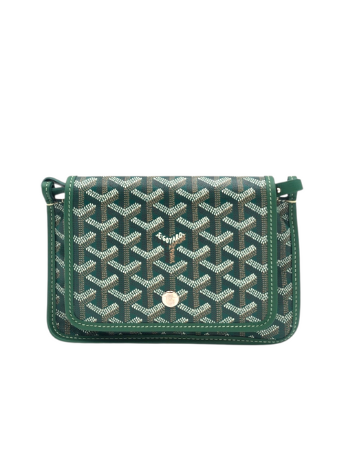 Plumet Pocket Green Crossbody Bag in Coated Canvas