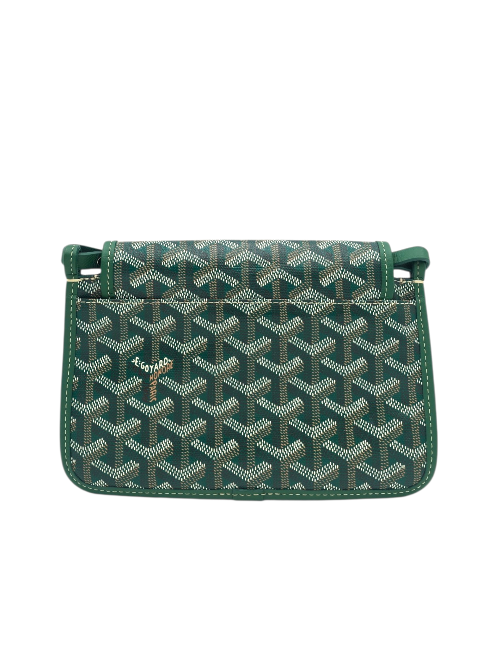 Plumet Pocket Green Crossbody Bag in Coated Canvas
