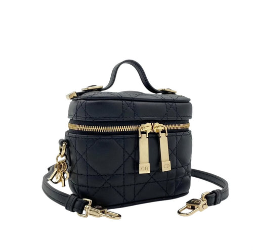 Christian Dior Lady Dior Micro Black Vanity Bag in Lambskin, Gold hardware_1
