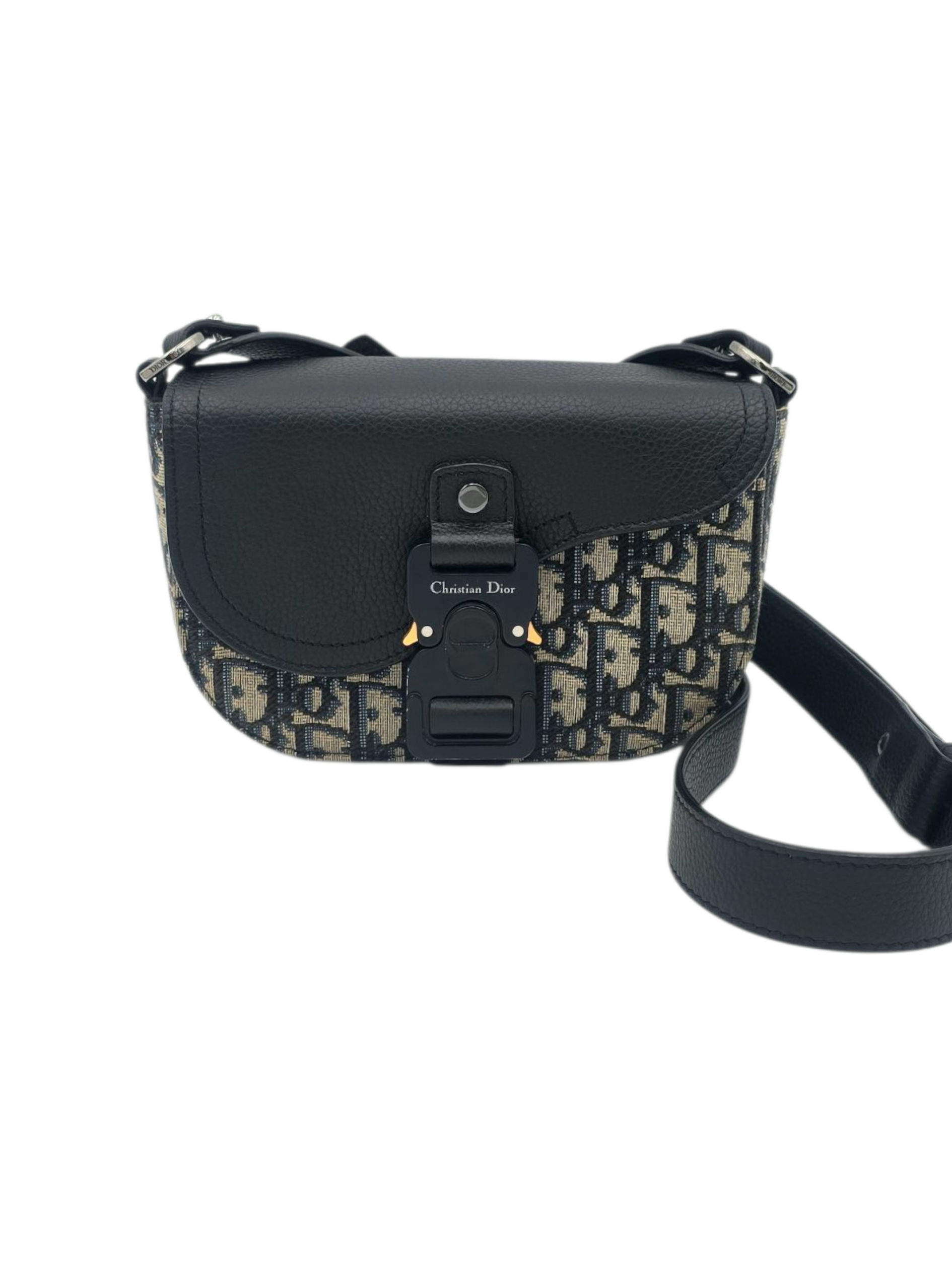 Christian Dior Saddle bag mini Mini Black Shoulder Bag in Canvas, Stainless Steel hardware_1