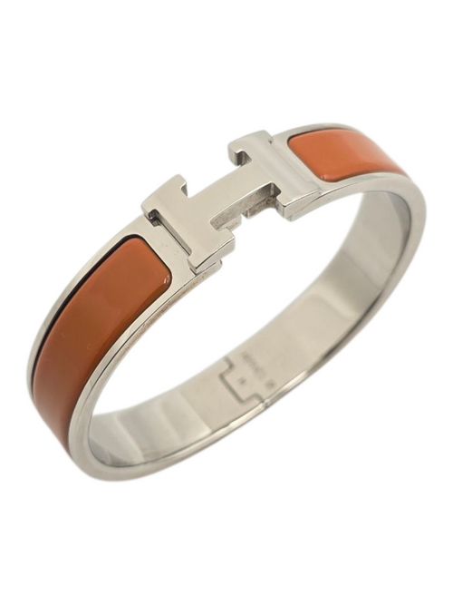 Hermès Clic Clac Medium Orange Bangle in NA, Palladium hardware_1