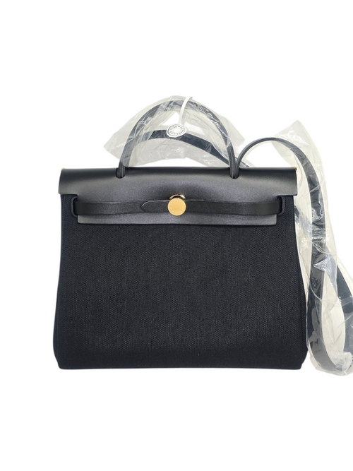 Hermès Herbag 31 Black in Toile, Gold hardware_1