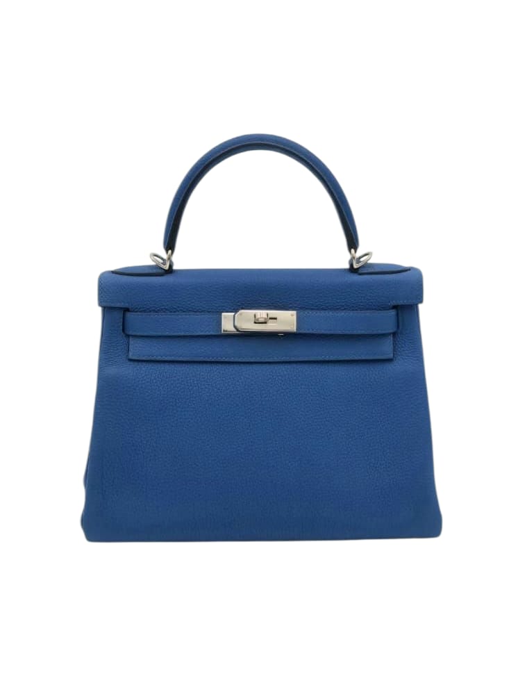 Hermès Kelly 28 Blue Mykonos in Togo, Palladium hardware_1
