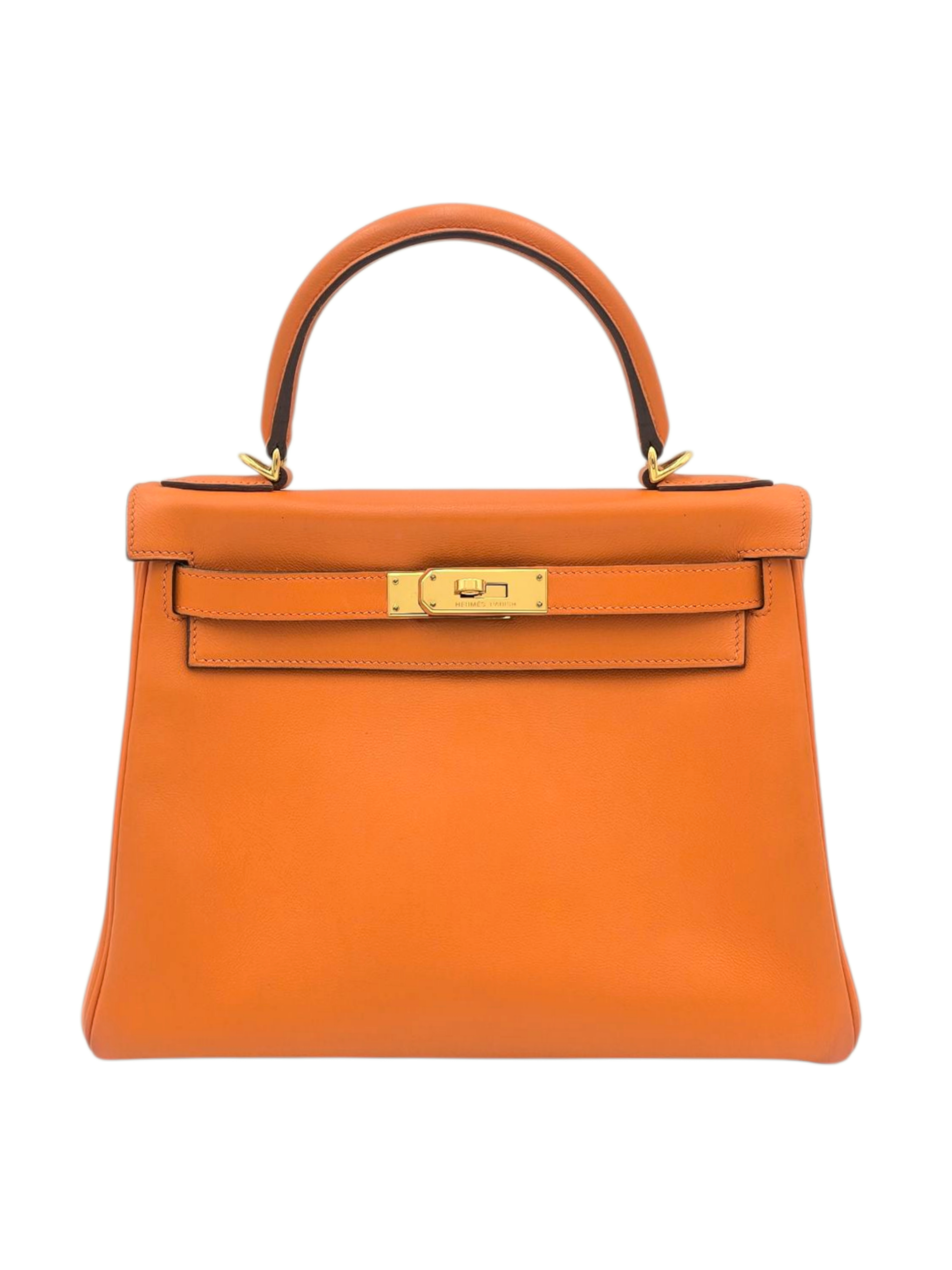 Hermès Kelly 28 Orange in Evercolor, Gold hardware_1