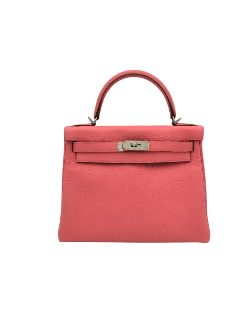 Hermès Kelly 28 Rose Lipstick in Togo, Palladium hardware_1