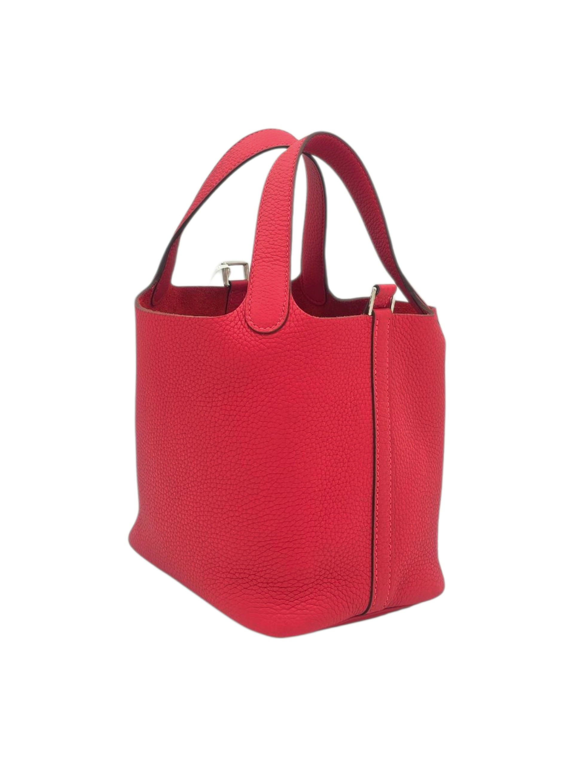Hermès Picotin 18 Vermillion in Clemence, Palladium hardware_1
