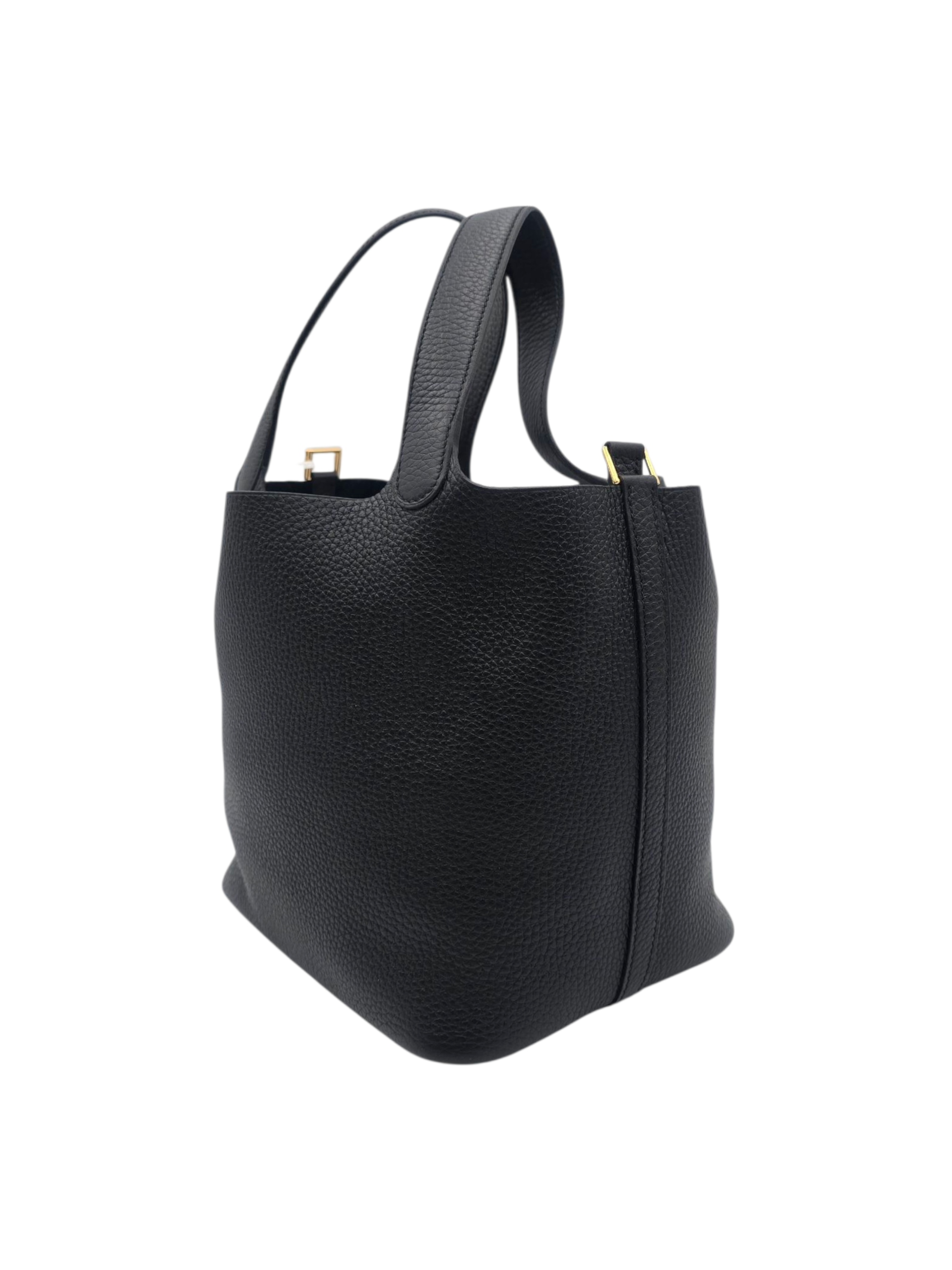 Hermès Picotin 22 Noir in Clemence, Gold hardware_1