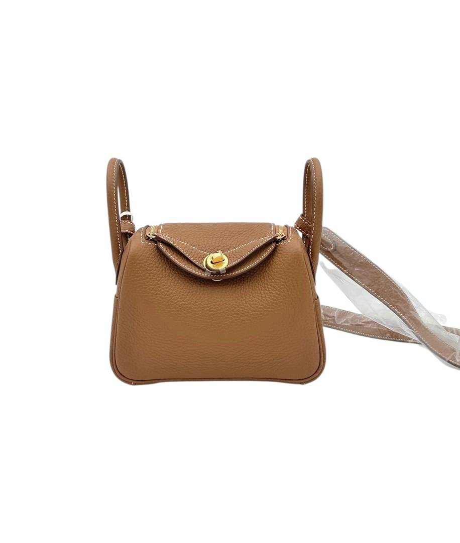 Hermès Lindy Mini Gold in Clemence, Gold hardware_1
