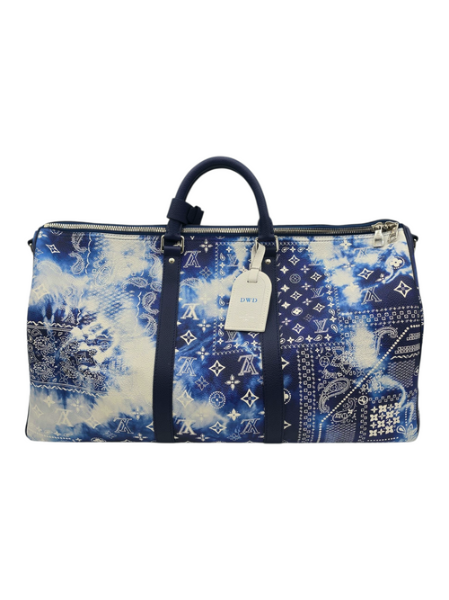 Louis Vuitton Keepall 50cm Bandana Shoulder Bag in Bandouliere Canvas, Palladium hardware_1