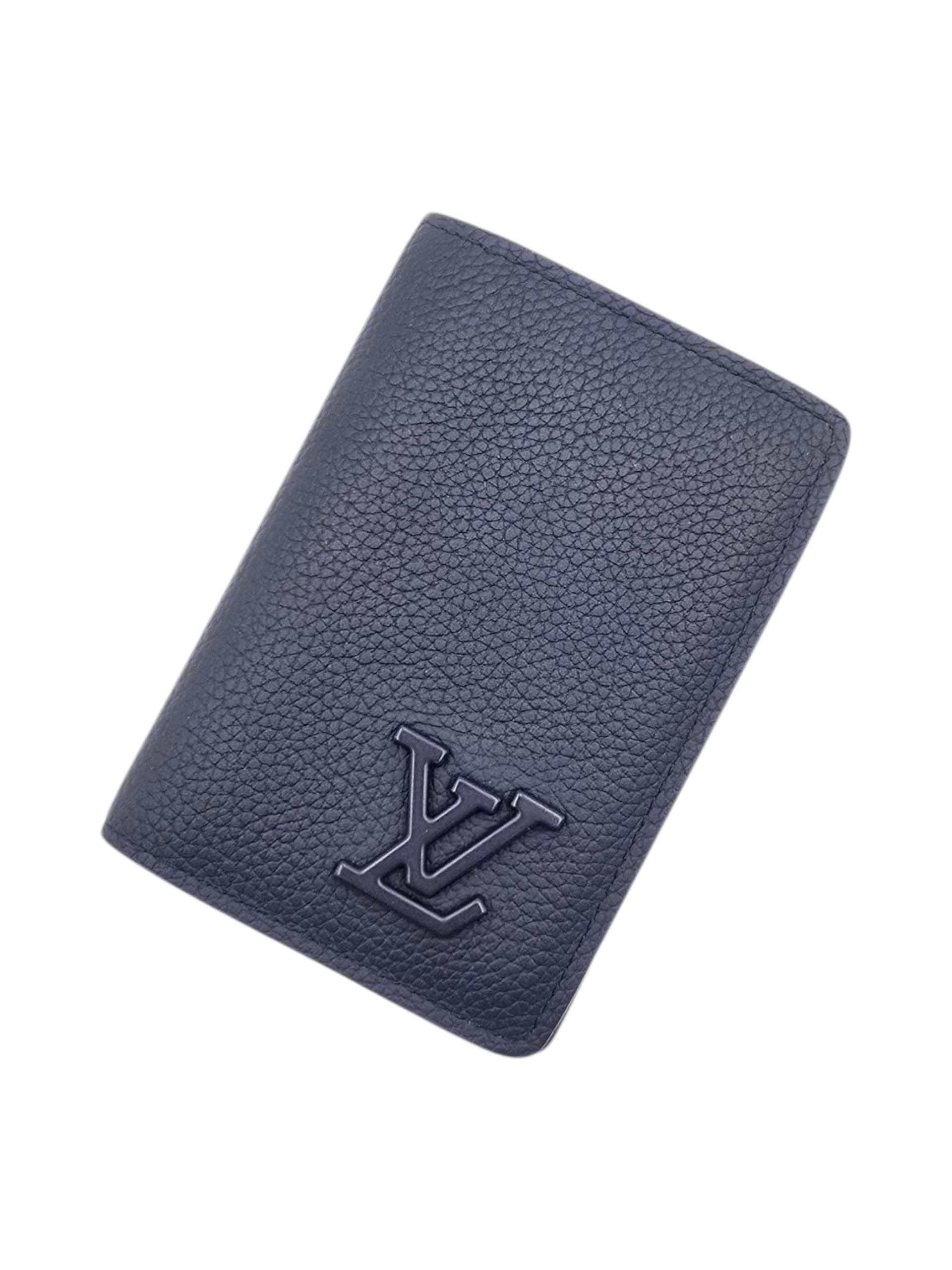 Louis Vuitton LV Aerogram Pocket Organizer Navy Blue Card Holder in Vachetta leather_1
