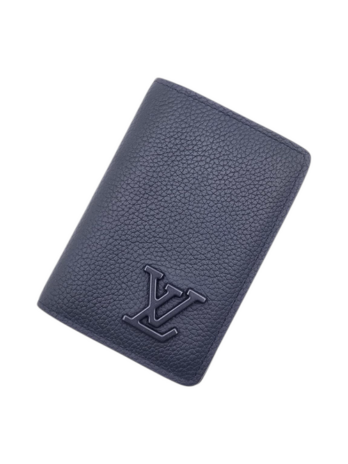 Louis Vuitton LV Aerogram Pocket Organizer Navy Blue Card Holder in Vachetta leather_1