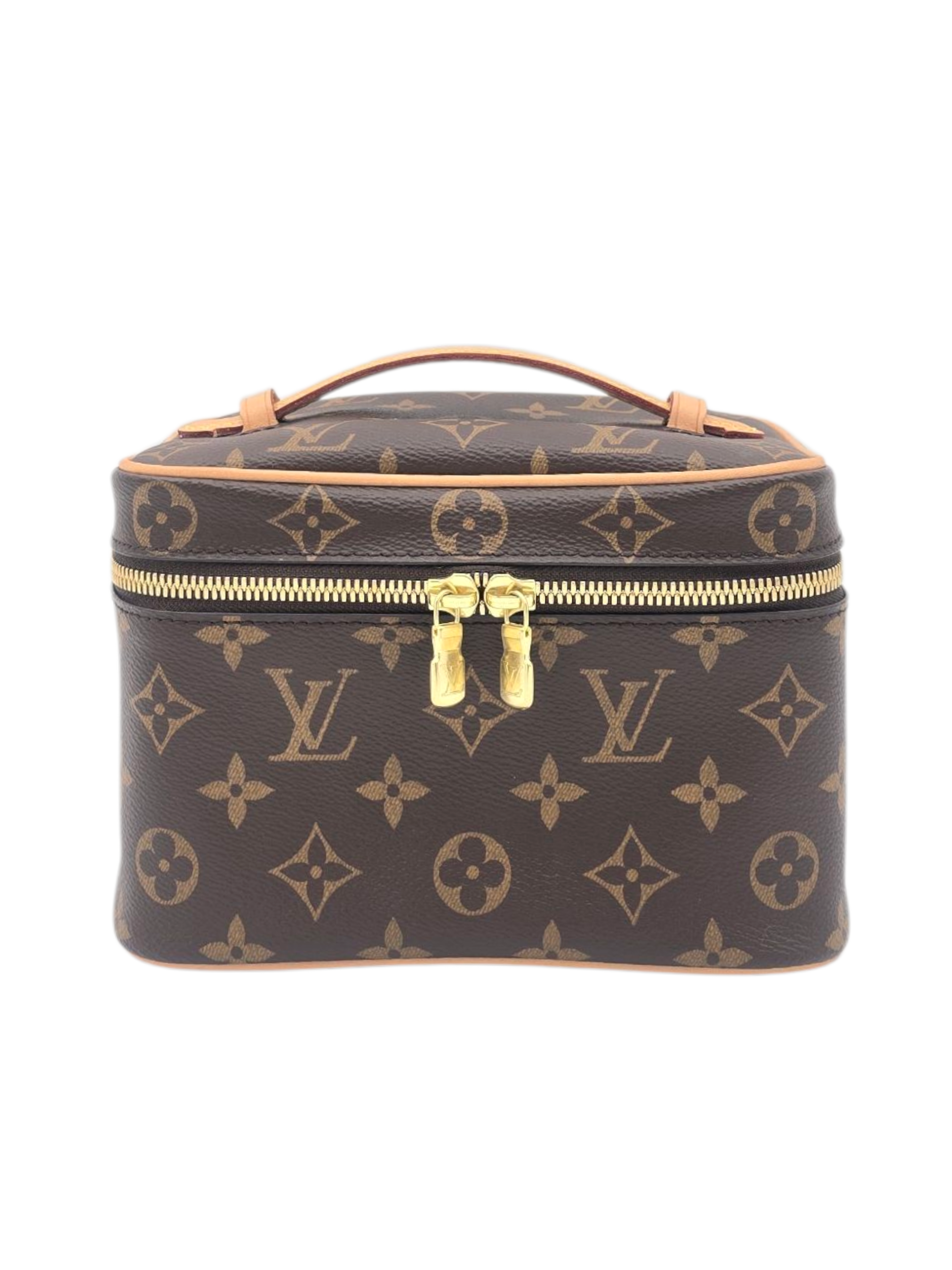 Louis Vuitton Nice Monogram Mini Brown Vanity Bag in Coated Canvas, Gold hardware_1
