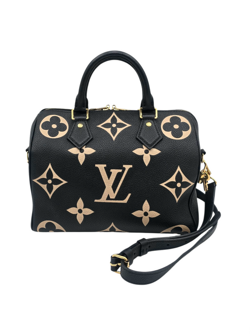 Louis Vuitton Speedy Bandouliere 25 Black Shoulder Bag in Calfskin, Gold hardware_1