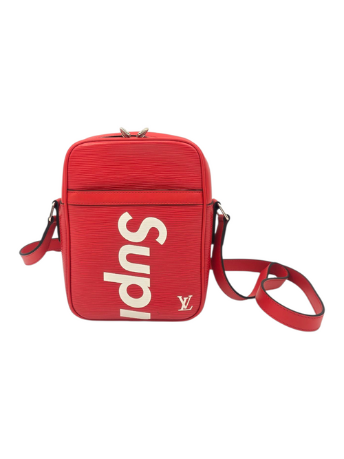 Louis Vuitton Supreme Danube PM Red Shoulder Bag in Epi, Silver hardware_1