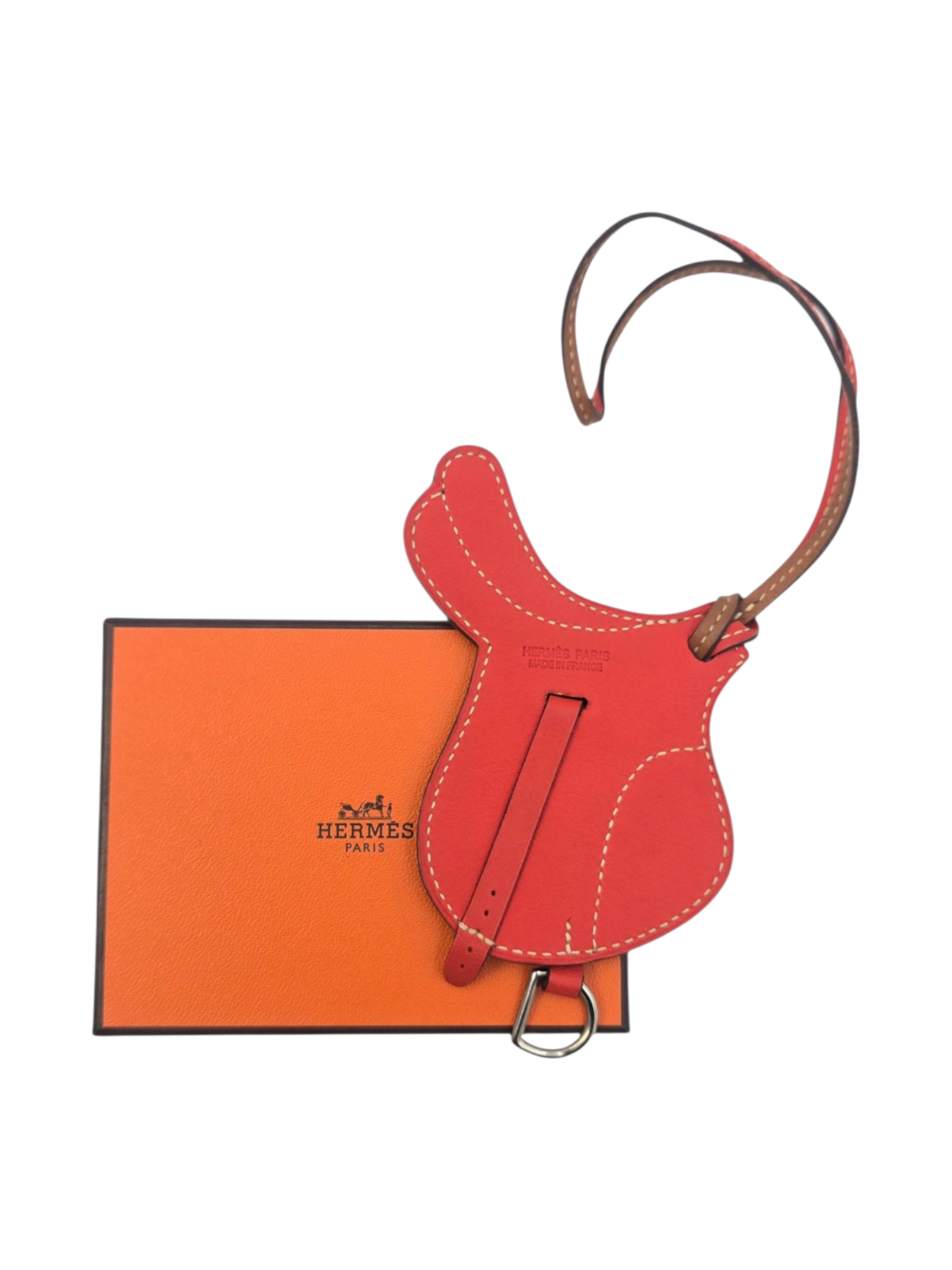 Hermès Paddock Selle Horse Gold/Orange Field Charm in Swift_2