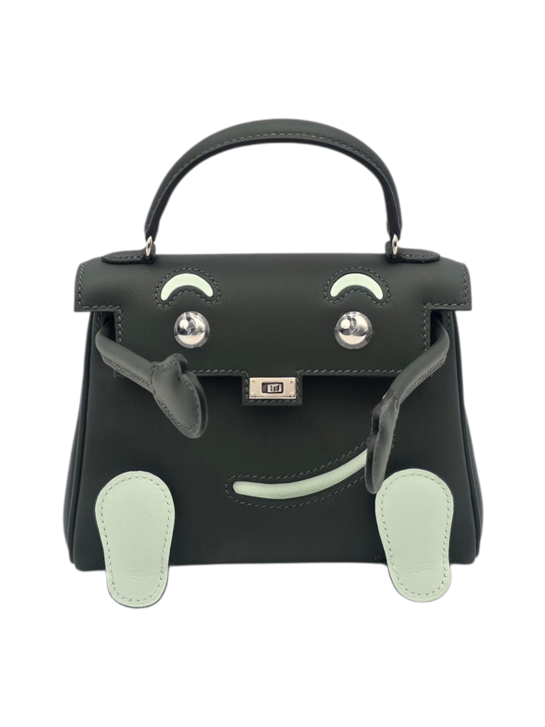 Hermès Kellydole 16cm Vert Fonce/Vert Peppermint in Swift, Palladium hardware_1