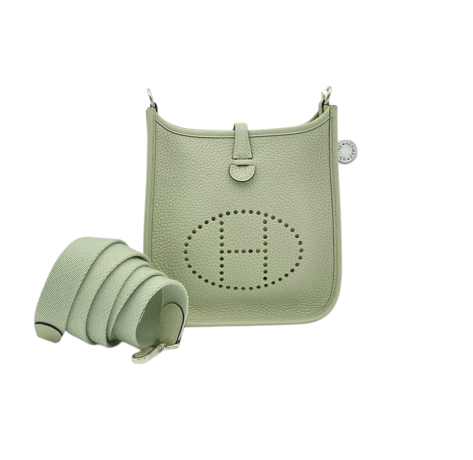 Hermès Evelyne Mini Gris Neve in Clemence, Palladium hardware_1