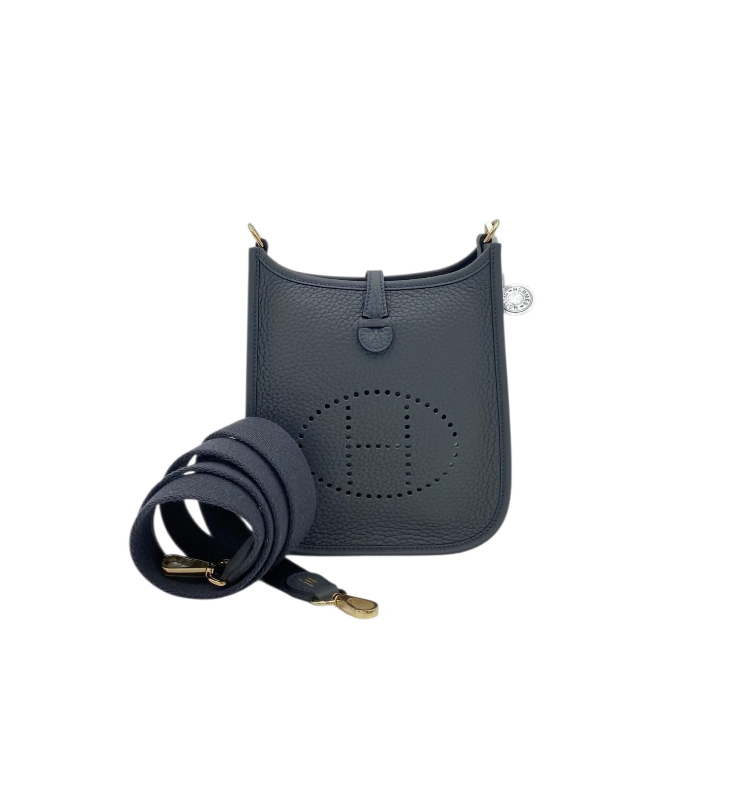 Hermès Evelyne Mini Gris Misty in Clemence, Gold hardware_1