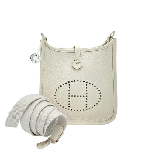 Hermès Evelyne Mini Gris Pale in Clemence, Palladium hardware_1