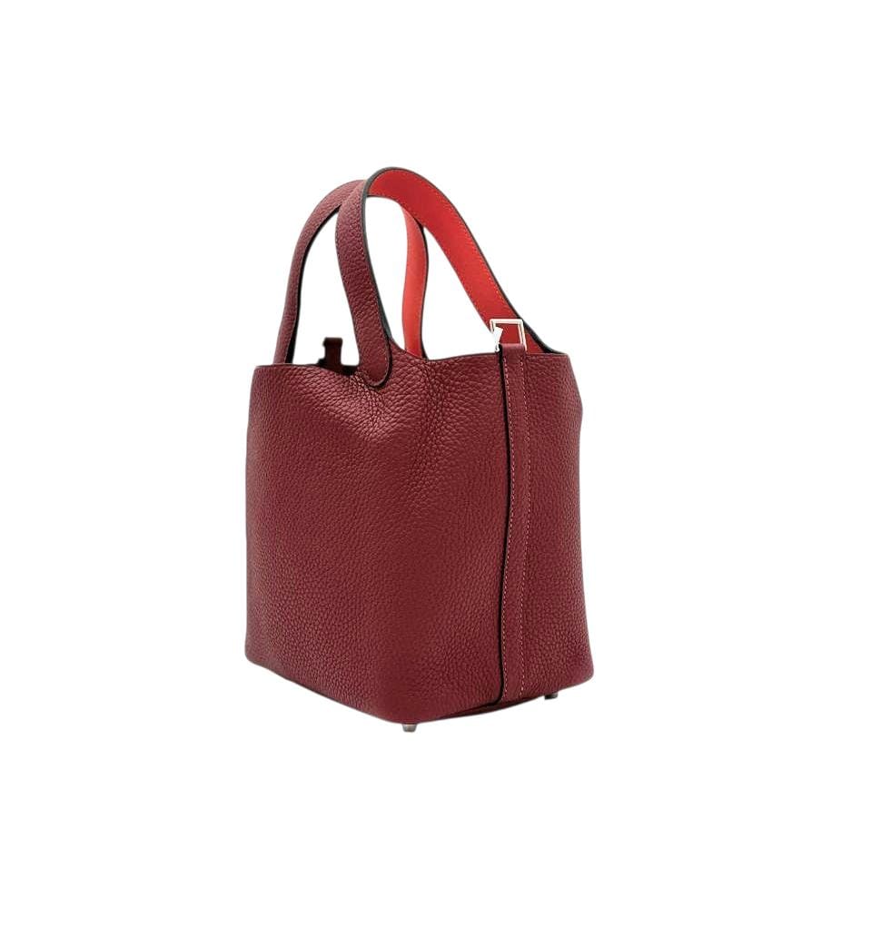 Hermès Picotin 18 Eclat Rouge H/Orange Field in Clemence, Palladium hardware_1