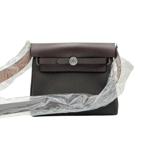 Hermès Herbag 20 Ebene in Toile/Vache Hunter, Palladium hardware_1