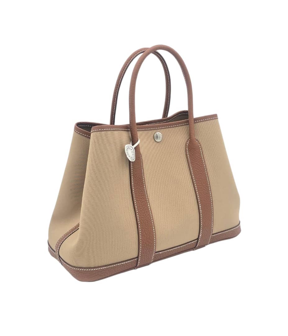 Hermès Garden Party 30 Trench/Gold in Toile, Palladium hardware_1