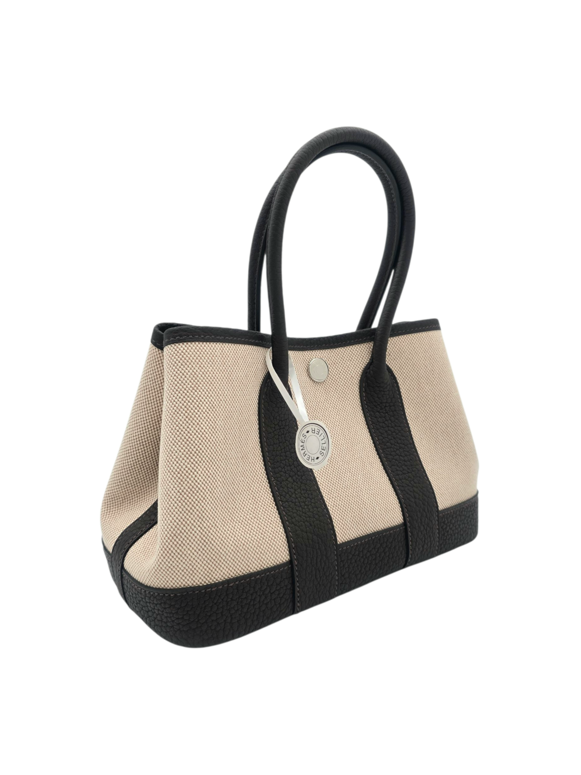 Hermès Garden Party 23 Ecru/beige/ebene in Toile, Palladium hardware_1